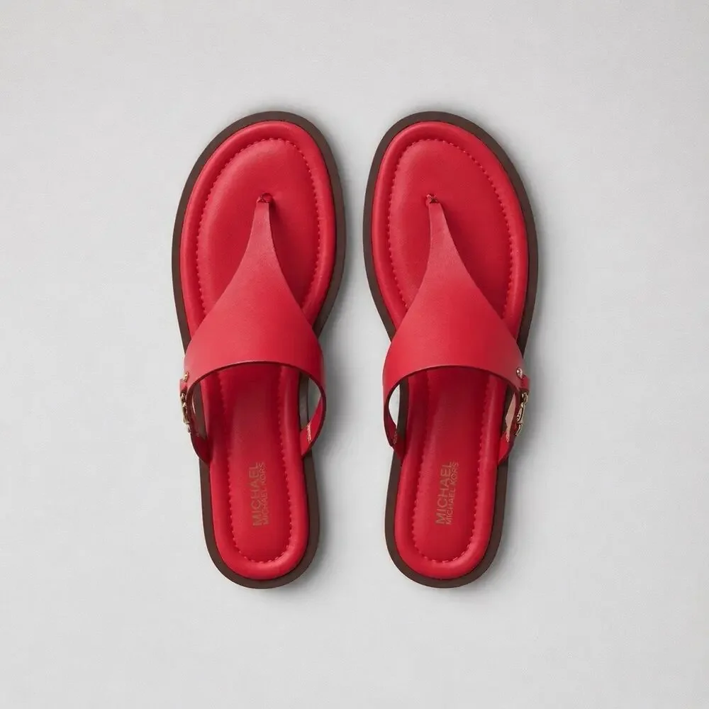 Michael Kors Daniella Thong Sandals Red Size 9M Mint Condition